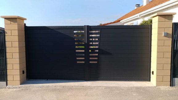 st mars de coutais portail aluminium de qualite barreau paysage