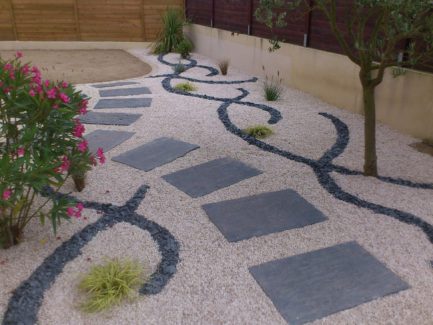 Massif avec palis Machecoul paysagiste 44